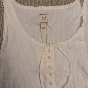 GAP x DOEN Women's Cream Button-Down Blouse